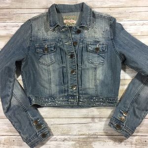 Hot kiss Jean jacket faded cropped 